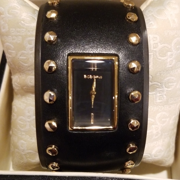 BCBGIRLS LEATHER BANGLE BRACELET WATCH - Picture 2 of 3
